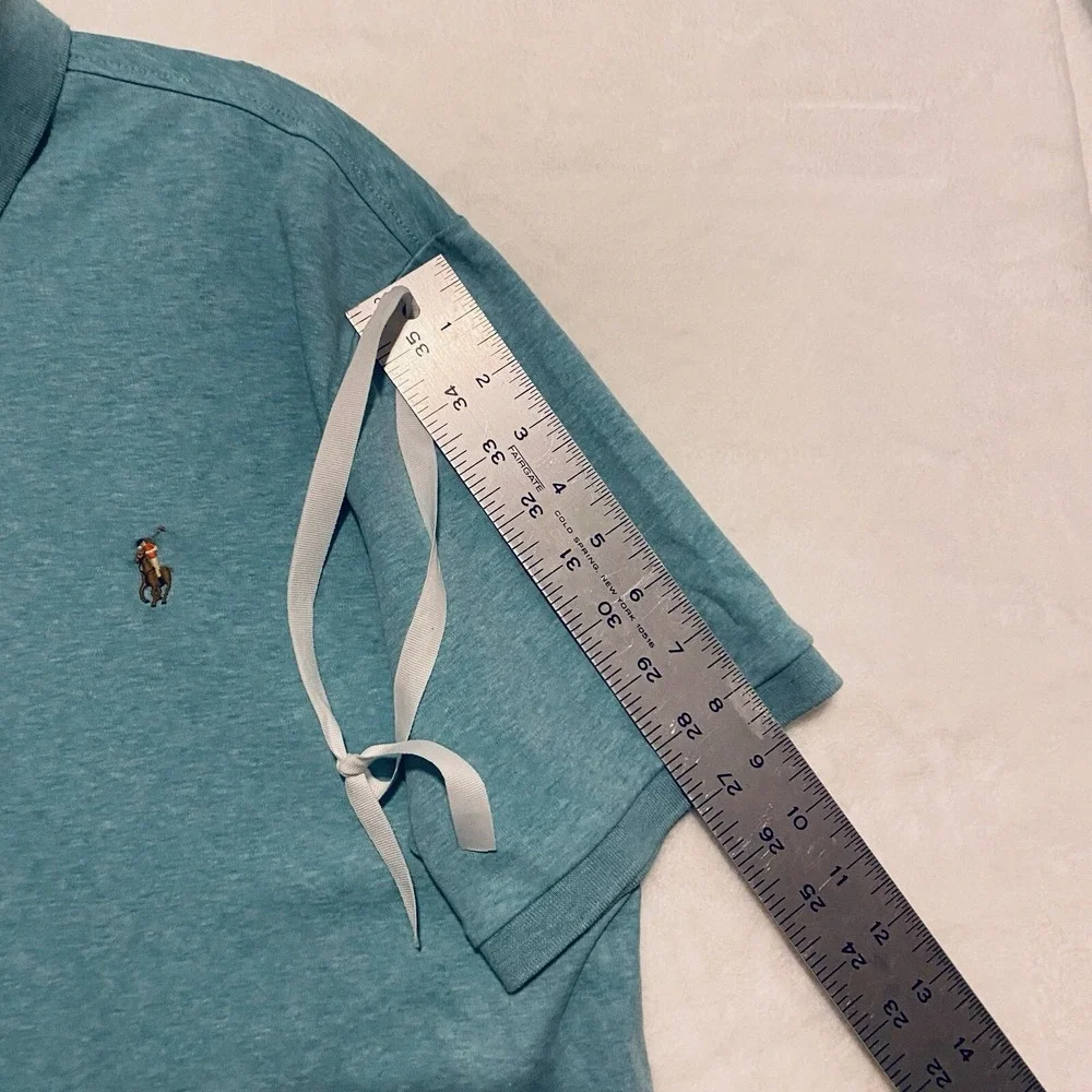 Polo Ralph Lauren Men's Polo Shirt Heathered‎ Green Large Lightweight Classic